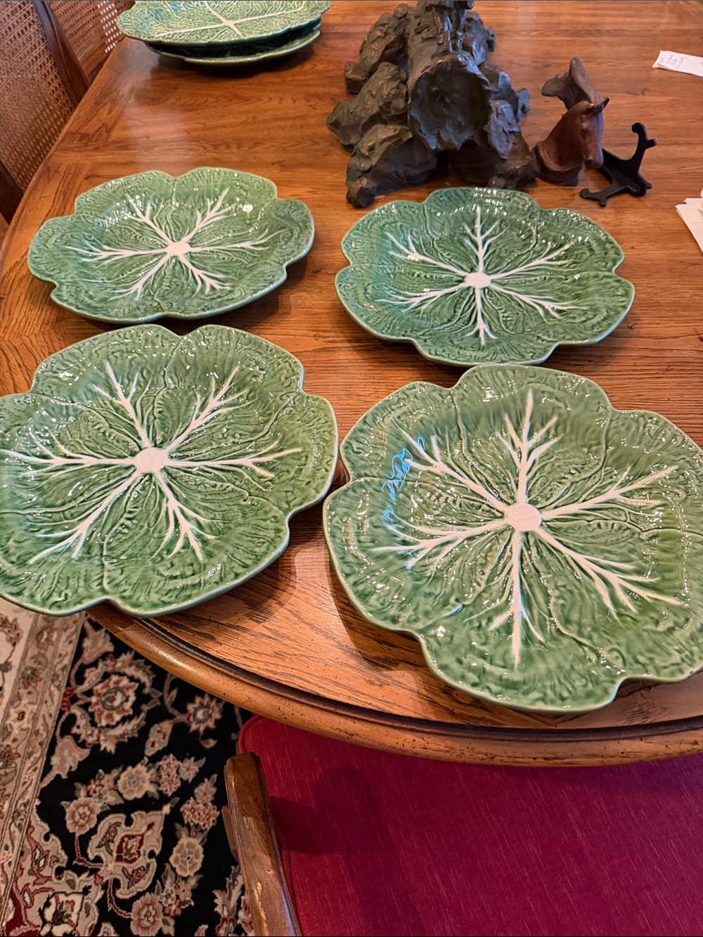 4BordalloPinheiroCabbageDesignDinner/ServingPlatter/ChargerPortugalScarceFindNEW